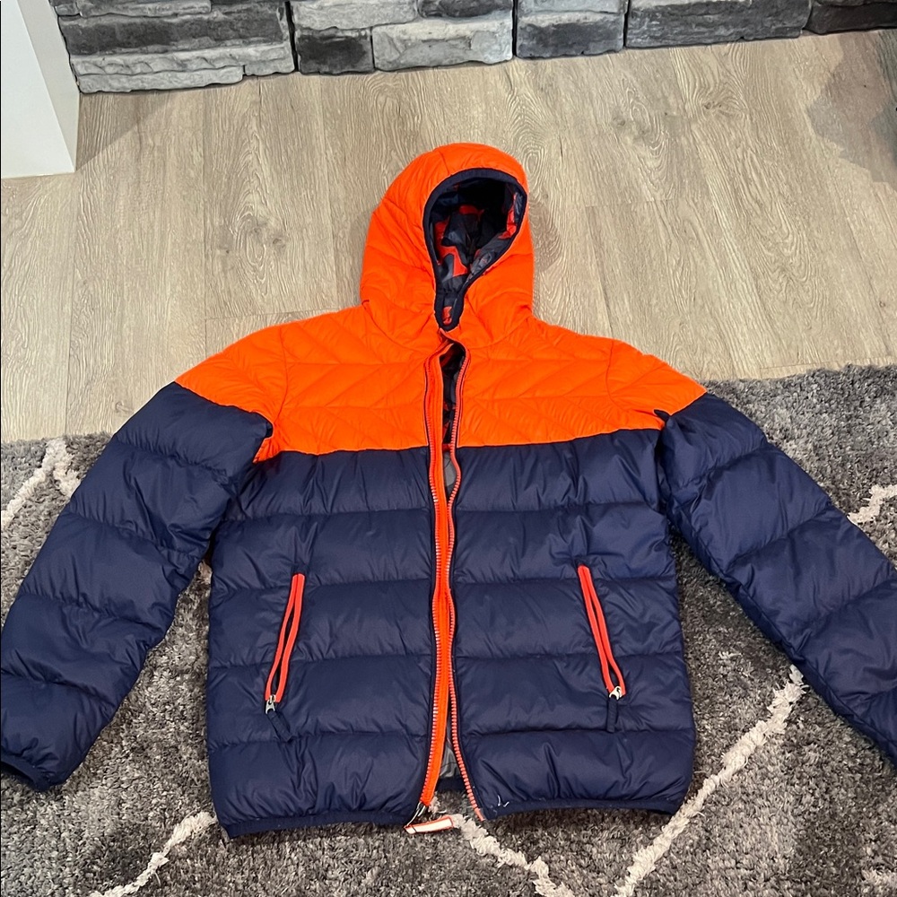 Paradox Red and Gray Puffer Jacket